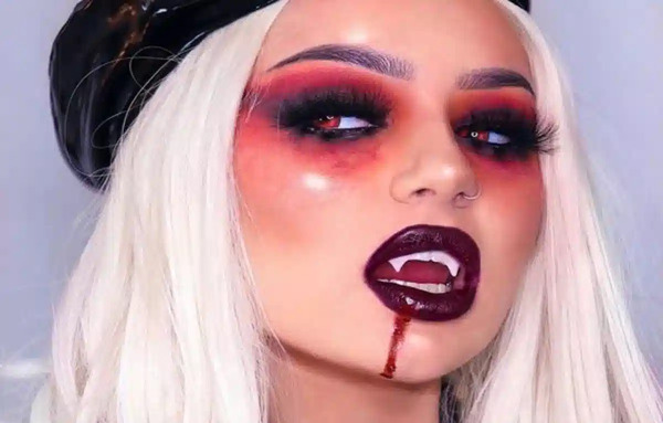 عکس نقاشی هالووین فانتزی روی صورت