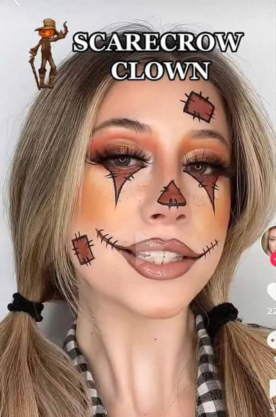 عکس نقاشی هالووین فانتزی روی صورت