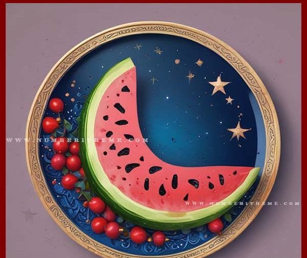 عکس نقاشی فانتزی هندوانه برای شب یلدا