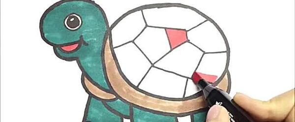 عکس نقاشی کودکانه خرگوش و لاک پشت