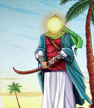 عکس نقاشی کودکانه امام حسین و حضرت ابوالفضل