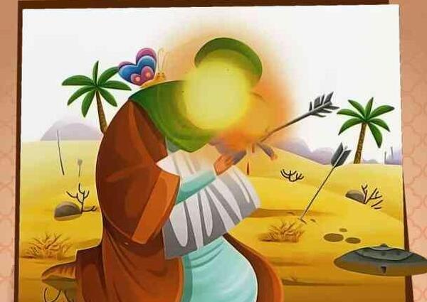 عکس نقاشی کودکانه امام حسین و علی اصغر