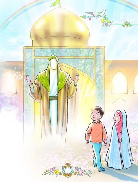 عکس نقاشی کودکانه امام رضا برای نماز باران