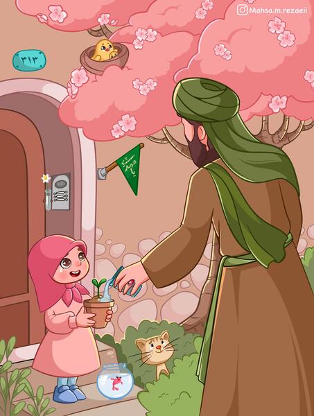 عکس نقاشی کودکانه امام زمان عجل الله