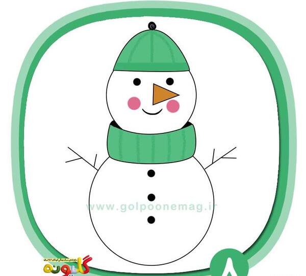 عکس نقاشی کودکانه ی آدم برفی