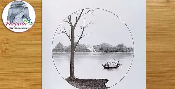 عکس نقاشی کودکانه آبشار