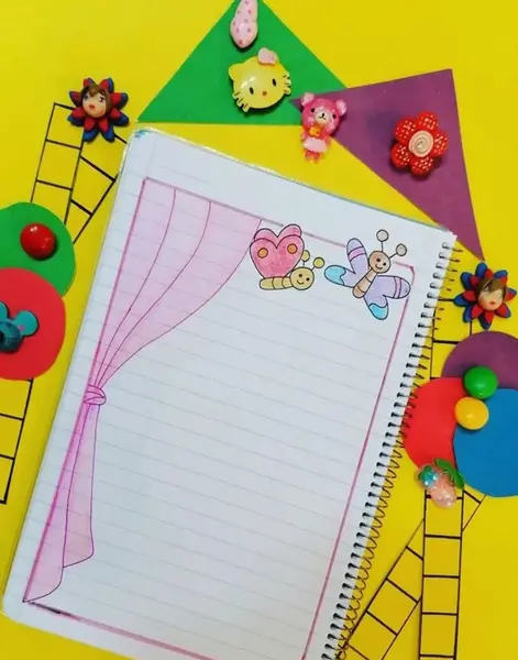 عکس نقاشی کودکانه برای دفتر مشق ساده
