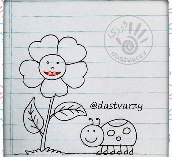عکس نقاشی کودکانه برای دفتر مشق آسان