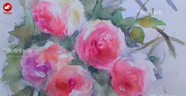 عکس نقاشی کودکانه با آبرنگ طبیعی