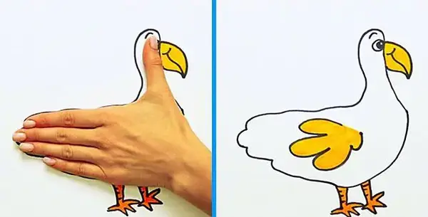 عکس نقاشی کودکانه با انگشتان دست