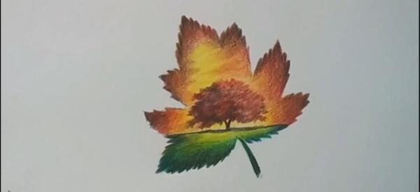 عکس نقاشی کودکانه پاییزی آسان