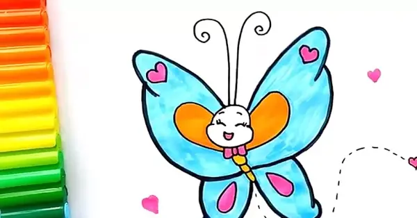 عکس نقاشي كودكانه پروانه