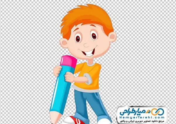 عکس نقاشی کودکانه پسربچه