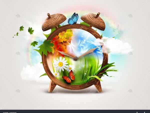 عکس نقاشی کودکانه چهار فصل در یک قاب