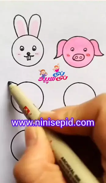 عکس نقاشی کودکانه حیوانات اهلی ساده