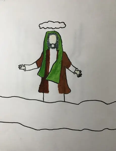 عکس نقاشی کودکانه حضرت محمد ص