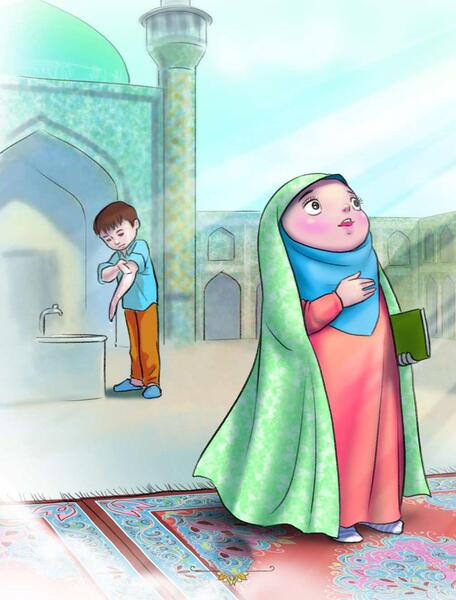 عکس نقاشی کودکانه درباره حرم امام رضا