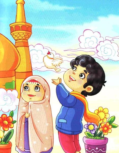 عکس نقاشی کودکانه برای حرم امام رضا