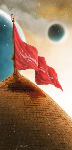 عکس نقاشی کودکانه حرم امام حسین علیه السلام