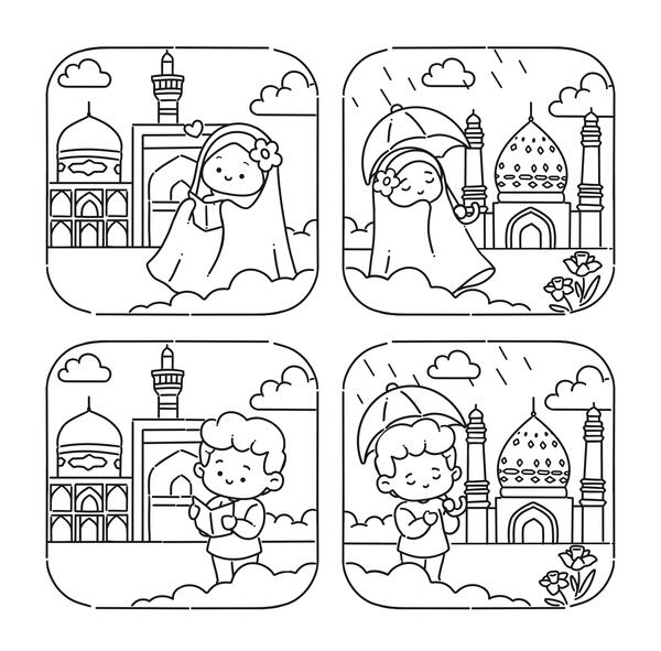 عکس نقاشی کودکانه حرم امام حسین