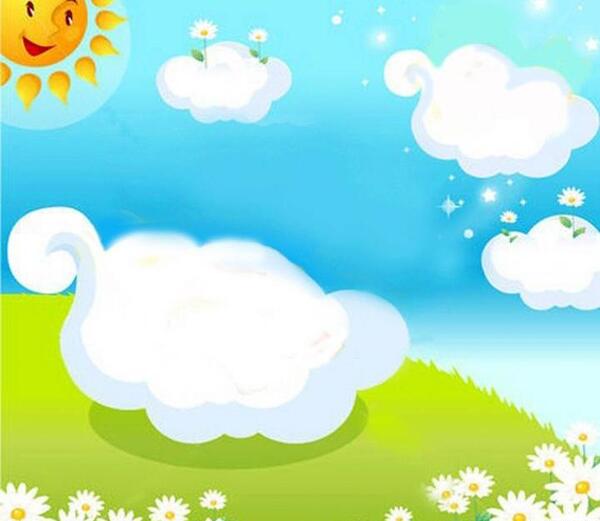 عکس نقاشی کودکانه خورشید و ابر