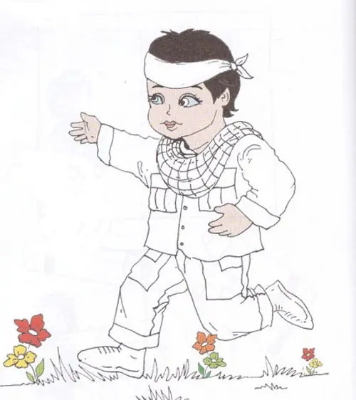 عکس نقاشی کودکانه دفاع مقدس ساده