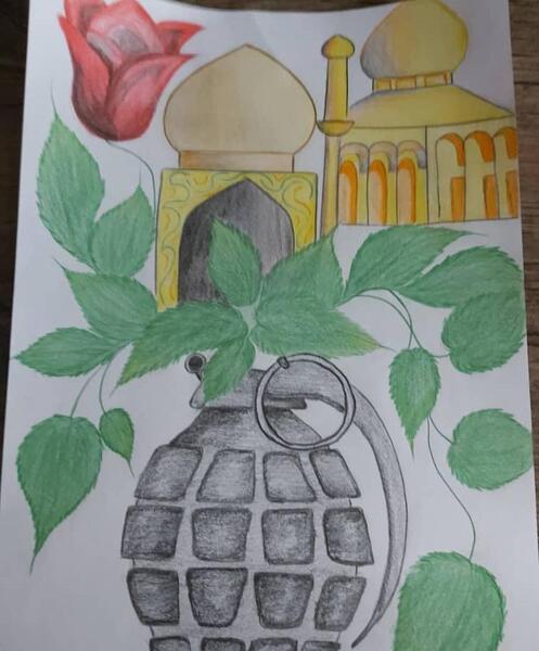 عکس نقاشی کودکانه برای هفته دفاع مقدس