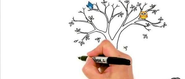 عکس نقاشی کودکانه درخت پاییزی