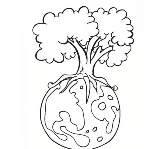 عکس نقاشی کودکانه درخت گردو