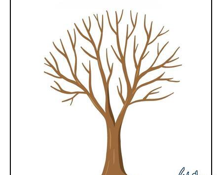 عکس نقاشی کودکانه درخت پاییز