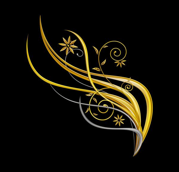 عکس تصویر زمینه مشکی طلایی