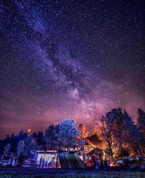 عکس تصویر زمینه آسمان در شب