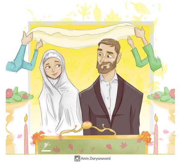 عکس زوج مذهبی کارتونی