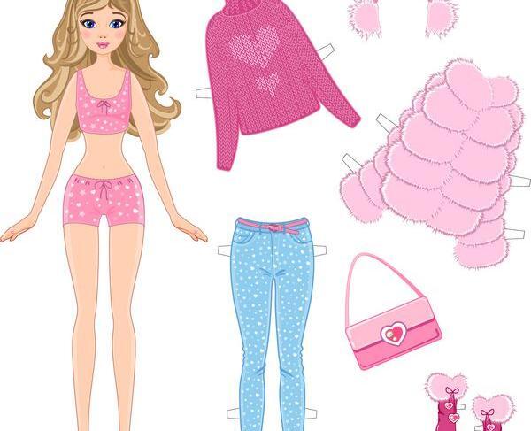 عکس لباس باربی کاغذی