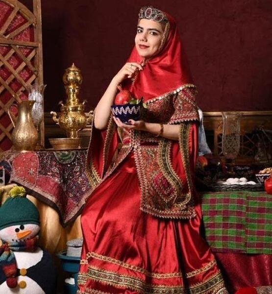عکس لباس ترکی قشقایی قرمز