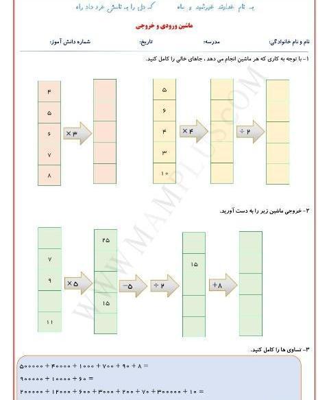 عکس کاردستی ماشین ورودی و خروجی