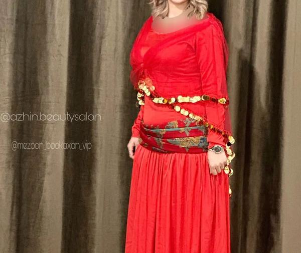 عکس لباس کردی زنانه قرمز