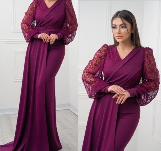 عکس لباس مجلسی گیپور استین دار