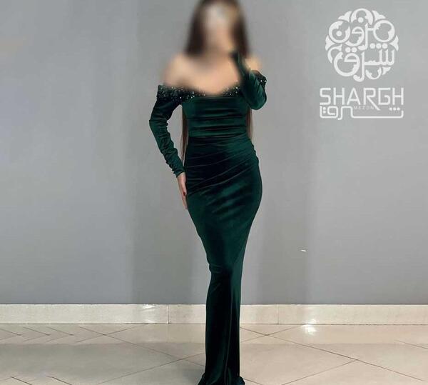 عکس لباس مجلسی بلند یقه دلبری