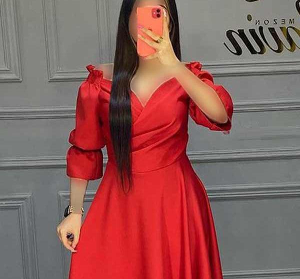 عکس لباس مجلسی با یقه دلبری