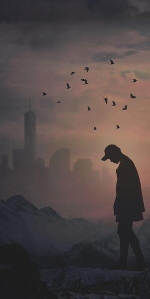 تصویر زمینه ی پسرانه غمگین