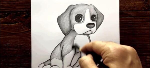 عکس نقاشی کودکانه سگ خالدار