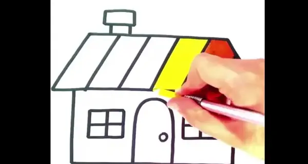 عکس نقاشی کودکانه خانه شکلاتی