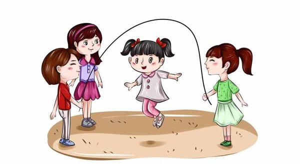 عکس نقاشی کودکانه طناب بازی