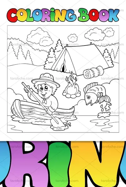 عکس نقاشی کودکانه قایق سواری