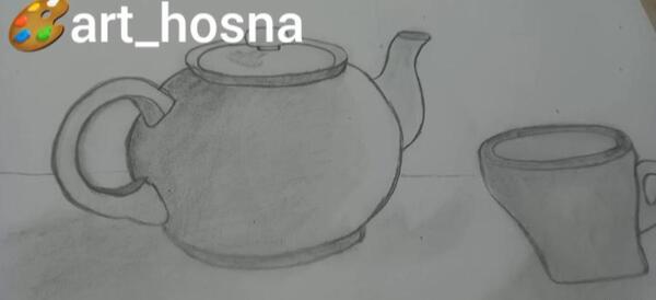 عکس نقاشی کودکانه قوری و قندان