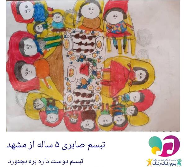 عکس نقاشی کودکانه کرونا و مدرسه