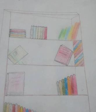 عکس نقاشی کودکانه کتابخانه