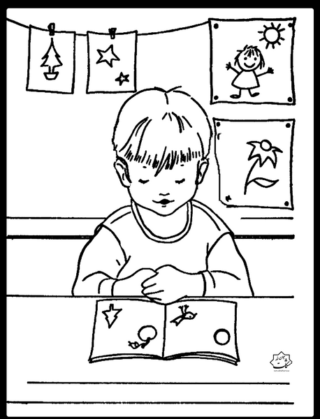 عکس نقاشی کودکانه کتاب و کتابخوانی