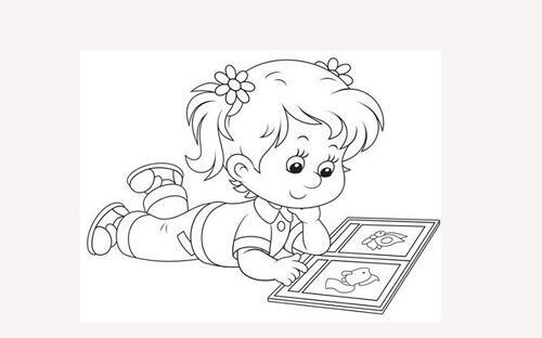 عکس نقاشی کودکانه کتاب خواندن